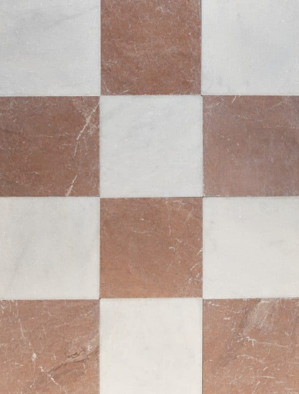 Plano Rose and Shadow White Checkerboard Pattern Tiles