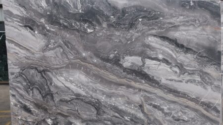 Grigio Orobico Extra honed grey marble slab, batch 1223V-3M