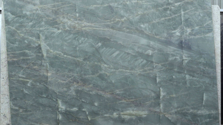 Aquamarine honed green quartzite slab with brown veining, batch 1586-2Q
