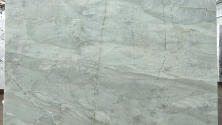 Aquamarine honed green quartzite slab with brown veining, batch 1390-1Q