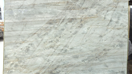 Aquamarine honed green quartzite slab with brown veining, batch 1460-1Q