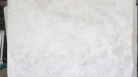 Arctic Ice honed white marble slab, batch 1409B-1M