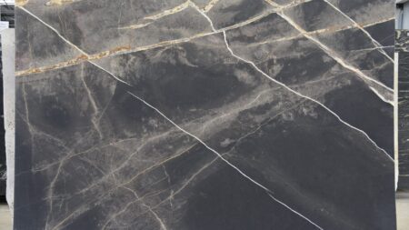 Basilica leathered charcoal marble slab, batch 1638B-4M