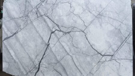 Bianco Venato grey marble slab with black veining, batch 1302-2M