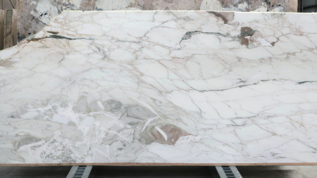 Calacatta Vagli honed white marble slab, batch 1635V-5M