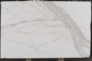 Calacatta Oro white marble slab with grey veining, batch 933-1M