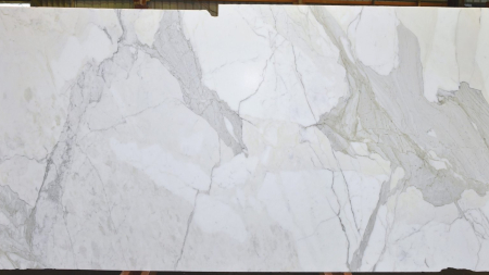 Calacatta Oro white marble slab with grey veining, batch 999B-1M