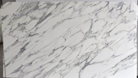 Calacatta Statuario white marble slab with grey veining, batch 686-3M