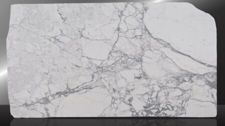 Calacatta Statuario white marble slab with grey veining, batch 874-2M