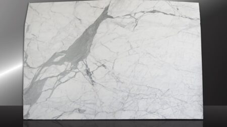 Calacatta Statuario white marble slab with grey veining, batch 275-3M
