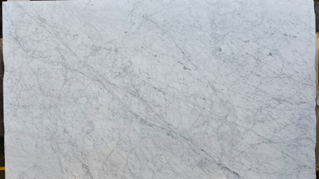 Carrara honed white marble slab with grey veining, batch 1347-1M