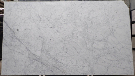 Carrara honed white marble slab with grey veining, batch 1346B-1M
