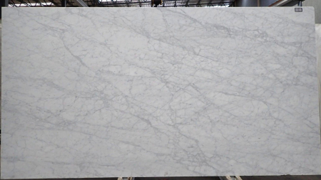 Carrara honed white marble slab with grey veining, batch 1346B-3M