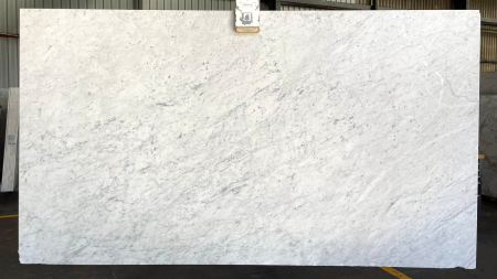Carrara honed white marble slab with grey veining, batch 1439-1M