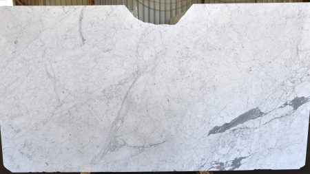 Carrara white marble slab with grey veining, batch 1037-5M