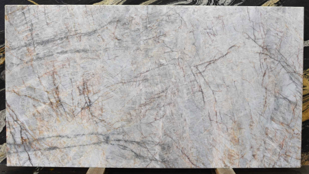 Cristallo Rosso honed grey quartzite slab with red veining, batch 1582-1Q