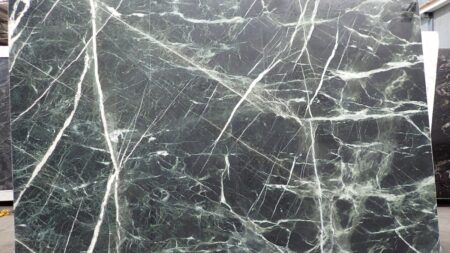 Derwent honed green marble slab with white veining, batch 1445B-2M