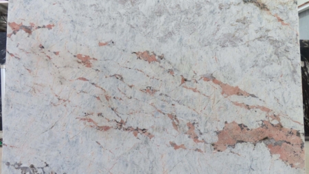 Echuca White honed pink granite slab, batch 1552B-3G