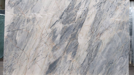 Exuma Grey honed blue quartzite slab with rust veining, batch 1294V-4Q