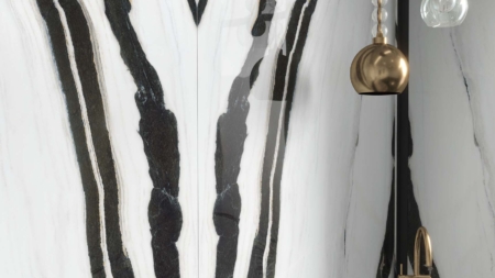 Infinity Panda White Porcelain Slabs Bathroom Wall