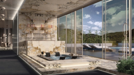 Infinity Magellano Porcelain Slabs Living Area