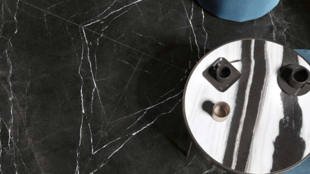 Infinity Nero Marquina Porcelain Slabs Kitchen Benchtop