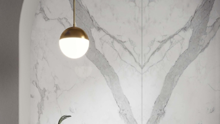 Infinity Statuario Principe Porcelain Slabs Feature Wall