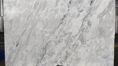 Iceland Grey honed quartzite slab with black veining, batch 1446-2Q