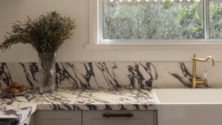 Infinity Calacatta Viola Porcelain Slabs Kitchen Benchtop