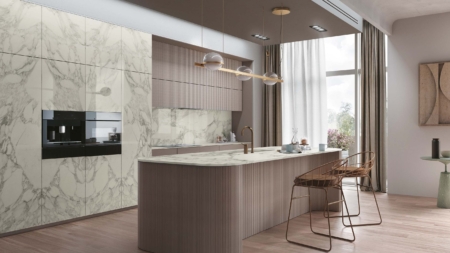 Infinity Calacatta Magnifico Porcelain Slabs Kitchen Island