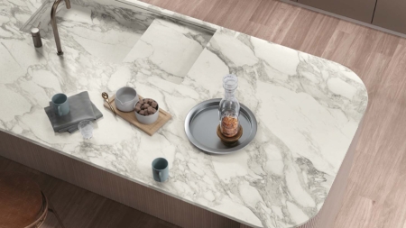 Infinity Calacatta Magnifico Porcelain Slabs Kitchen Island