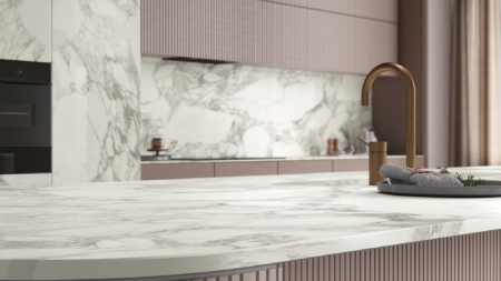 Infinity Calacatta Magnifico Porcelain Slabs Kitchen Island