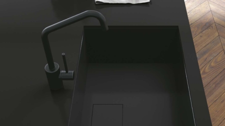 Infinity Absolute Black Porcelain Slabs Kitchen Island