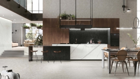 Infinity Extra Statuario Porcelain Slabs Kitchen