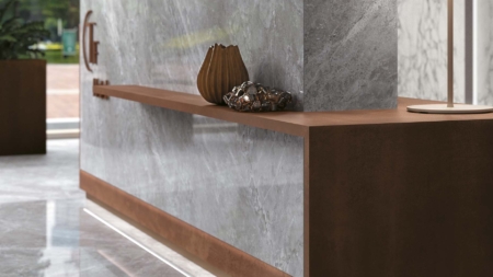 Infinity Tundra Select Porcelain Slabs Hotel Reception