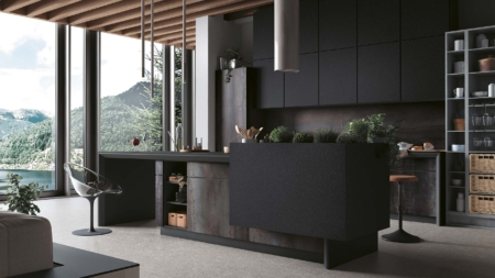 Infinity Nero Granite Porcelain Slabs Kitchen