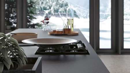 Infinity Nero Granite Porcelain Slabs Kitchen Island