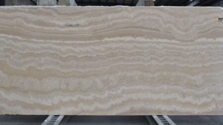 Navona honed beige travertine slab, batch 1626V-7T