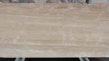 Navona honed beige travertine slab, batch 1632B-4T