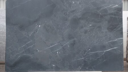 Omega Black leathered quartzite slab with white veining, batch 1349V-1Q