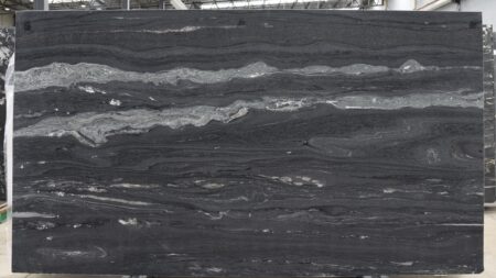 Platinum Black leathered quartzite slab, batch 1597B-2Q
