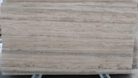 Roman Striato Vein Cut honed beige travertine slab, batch 1630B-4T