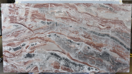 Rosso Orobico honed red marble slab with white veining, batch 1361B-5M