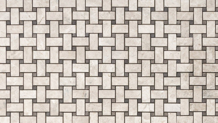 Silver Casa Limestone Basket Weave Mosaic