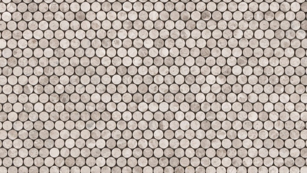 Silver Casa Limestone Penny Round Mosaic