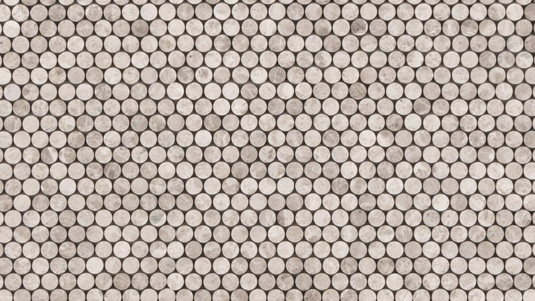 Silver Casa Limestone Penny Round Mosaic