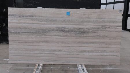 Silver Travertine unfilled grey slab, batch 578B-4T