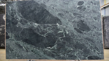Verde Alpi honed green marble slab, batch 1652B-2M