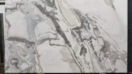 Nieva honed white dolomite slab with charcoal veining, batch 1671-1D