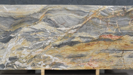 Explosion Blue honed quartzite slab, batch 1683-3Q
